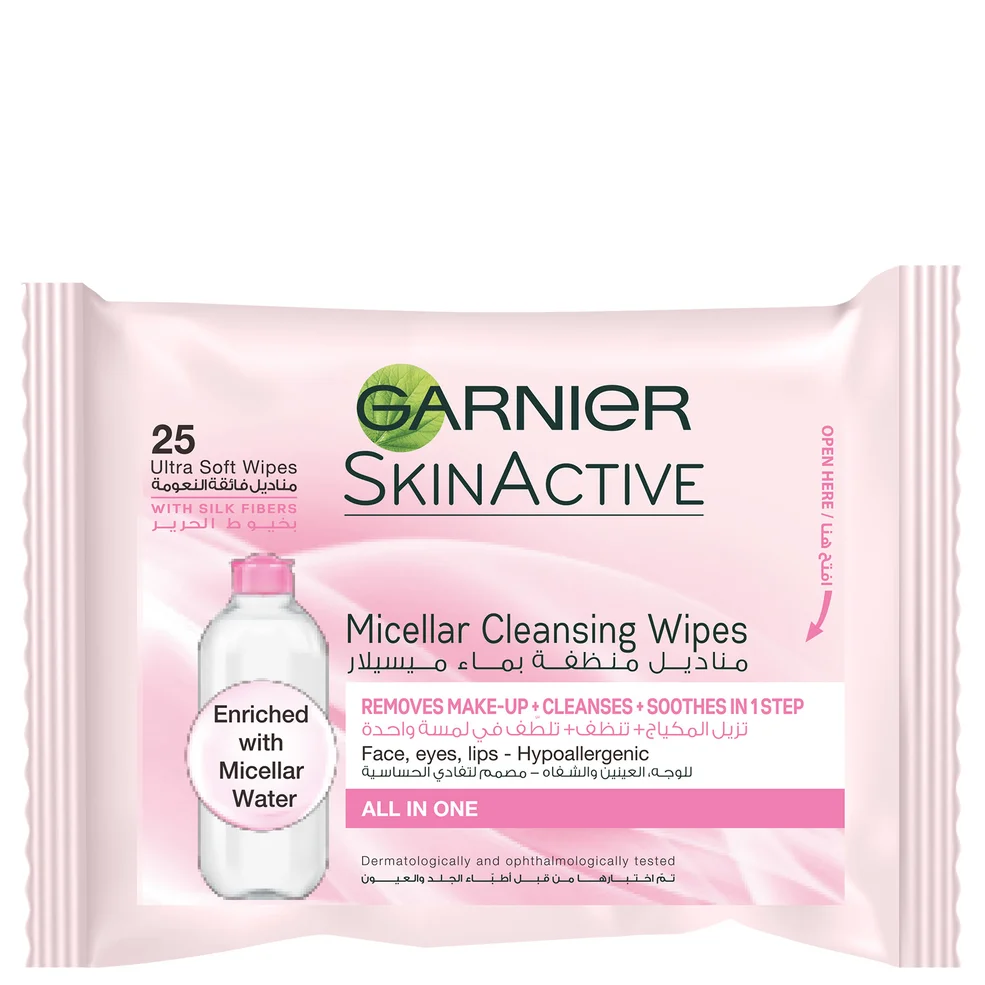 Garnier SkinActive Micellar Cleansing Wipes X25 Immagine 1