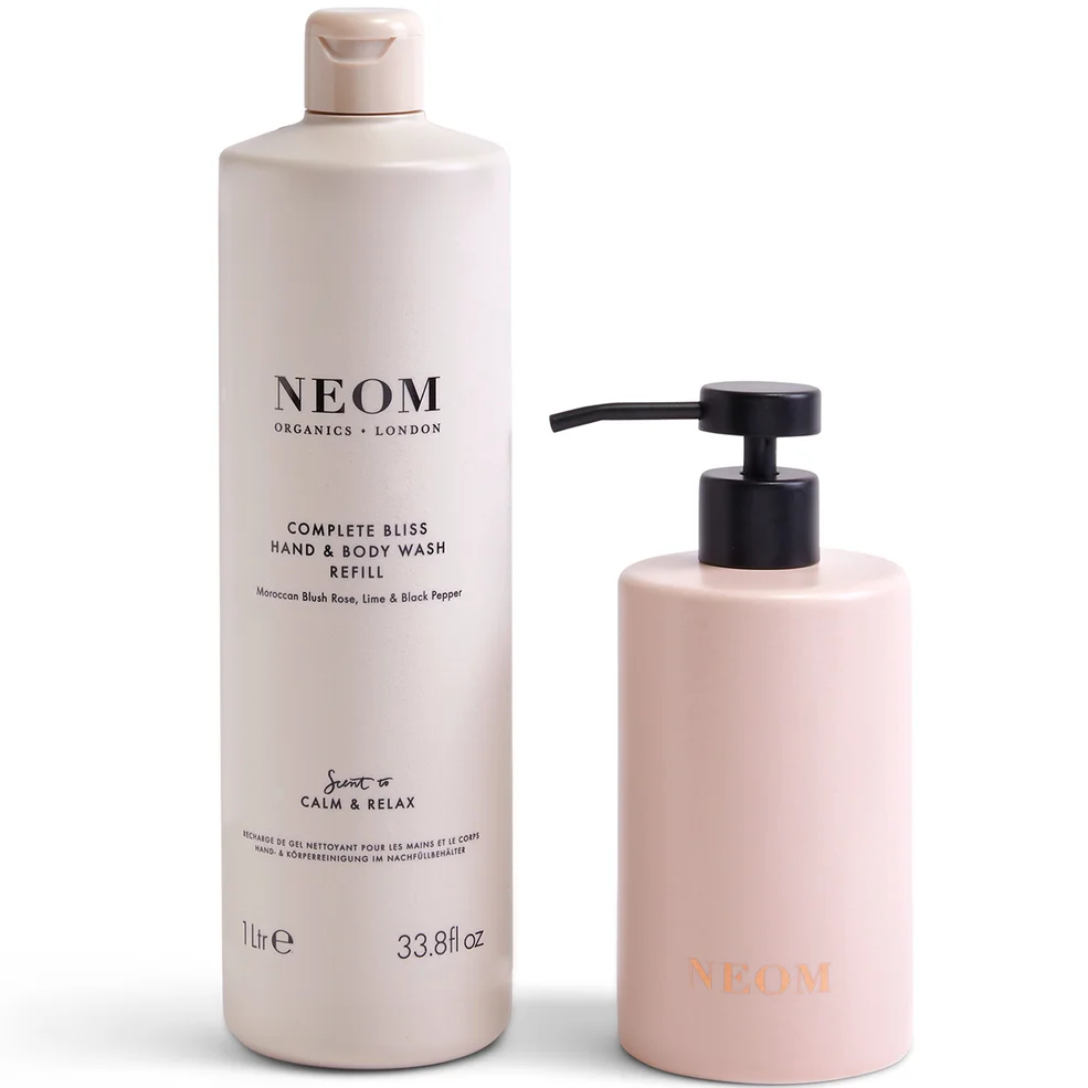NEOM Complete Bliss Hand Wash Refill and Ceramic Dispenser 1L Immagine 1