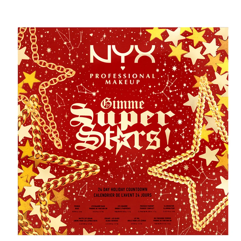 NYX Professional Makeup Gimme Super Stars! Calendario dell'Avvento di 24 giorni (del valore di 126€) Immagine 1