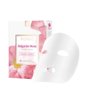 FOREO Maschera viso idratante in tessuto alla rosa bulgara (confezione da 3) - Option Bulgarian Rose