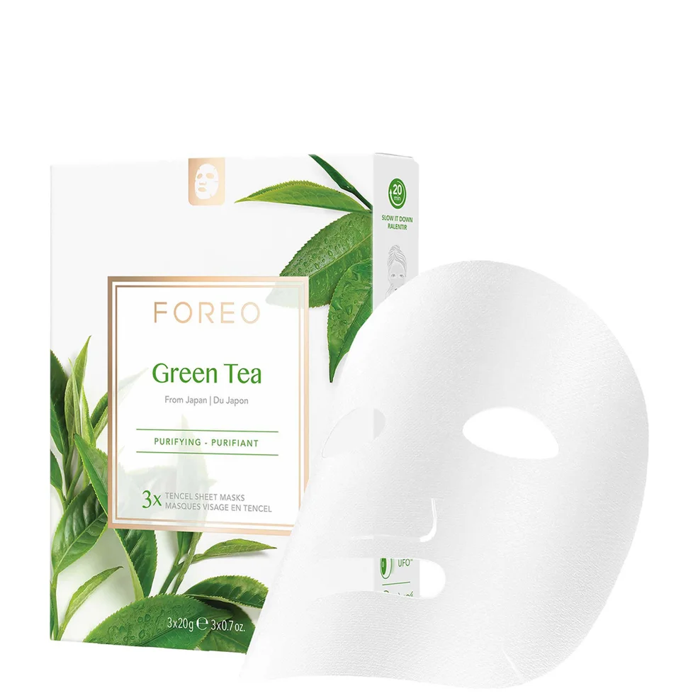 FOREO Green Tea Purifying maschera viso in tessuto (Confezione da 3) Immagine 1