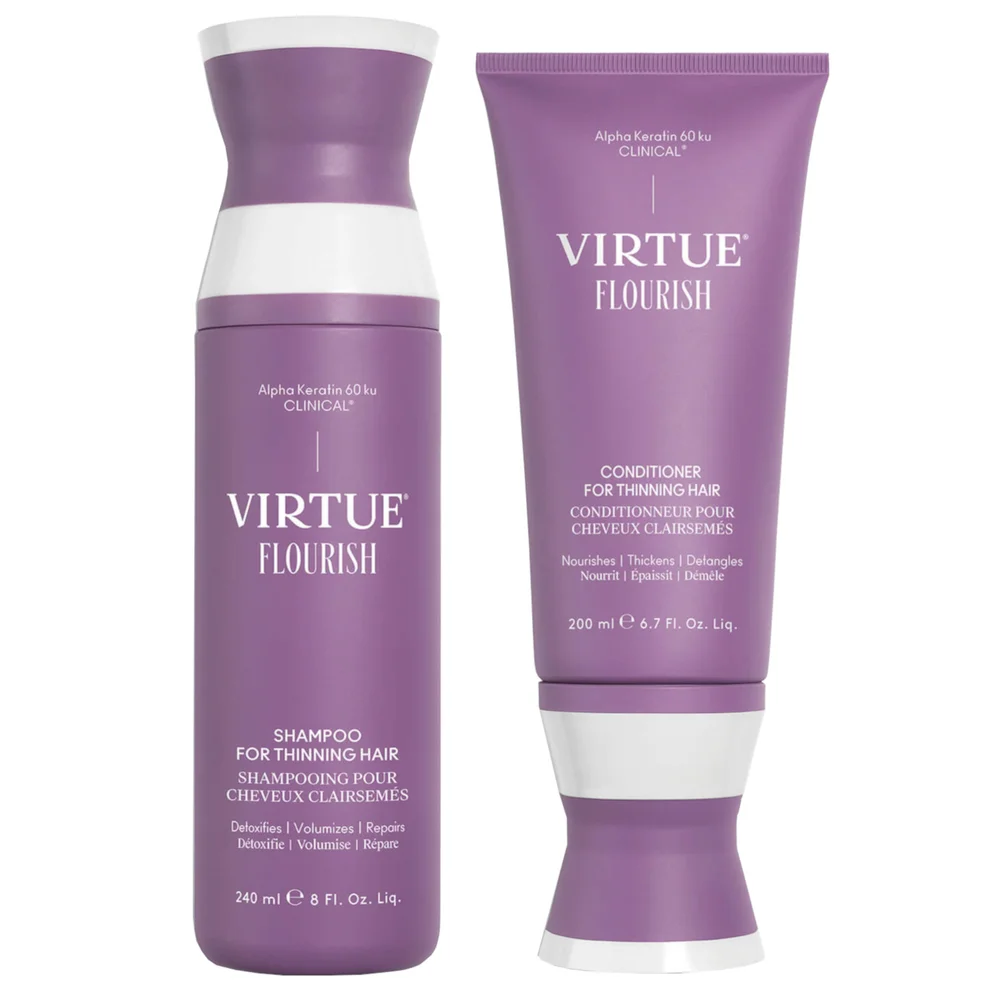 VIRTUE Flourish Shampoo and Conditioner for Thinning Hair Bundle Immagine 1