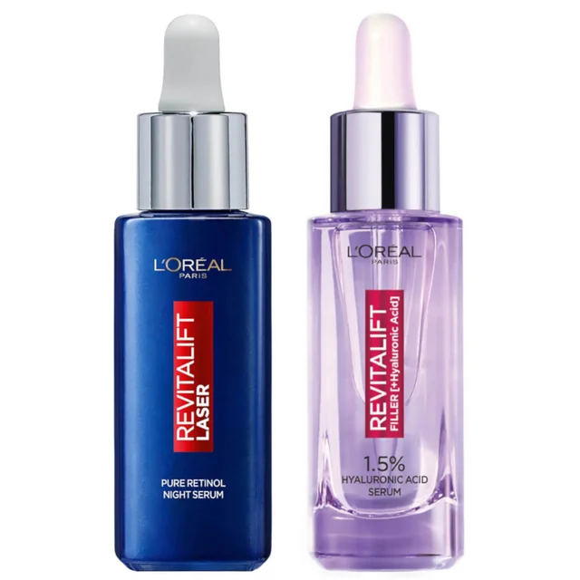 L'Oréal Paris siero all'acido ialuronico e siero laser al retinolo Revitalift Bundle