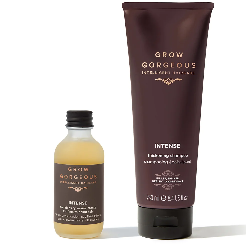 Grow Gorgeous Caffeine Queen Hair Density Serum Intense + Intense Thickening Shampoo Duo Immagine 1
