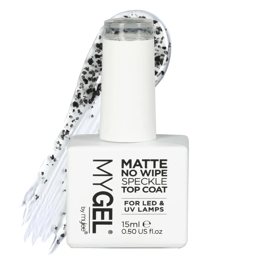 Mylee MyGel Matte No Wipe Black Speckle Top Coat 15ml Immagine 1