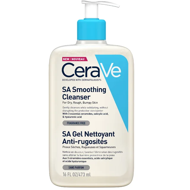 CeraVe SA Smoothing Detergente con Salicylic Acid per Pelle Secca, Ruvida e Irregolare 473ml