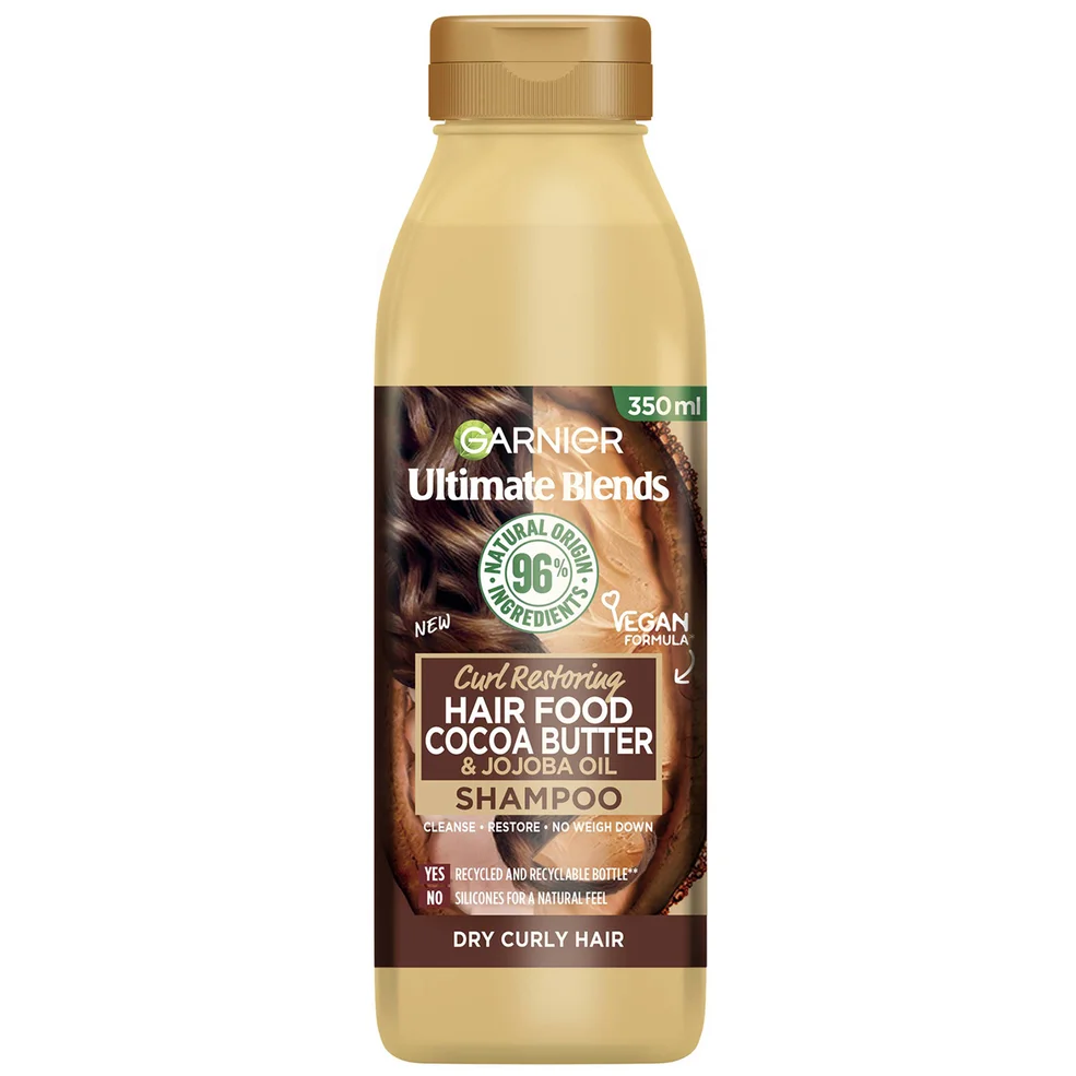 Garnier Ultimate Blends Hair Food Burro di Cacao Shampoo per Capelli Secchi e Ricci 350 ml Immagine 1
