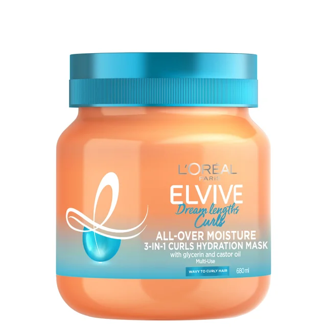 L'Oréal Paris Elvive Dream Lengths 3 in 1 Maschera Idratante per Capelli Ricci 200 ml
