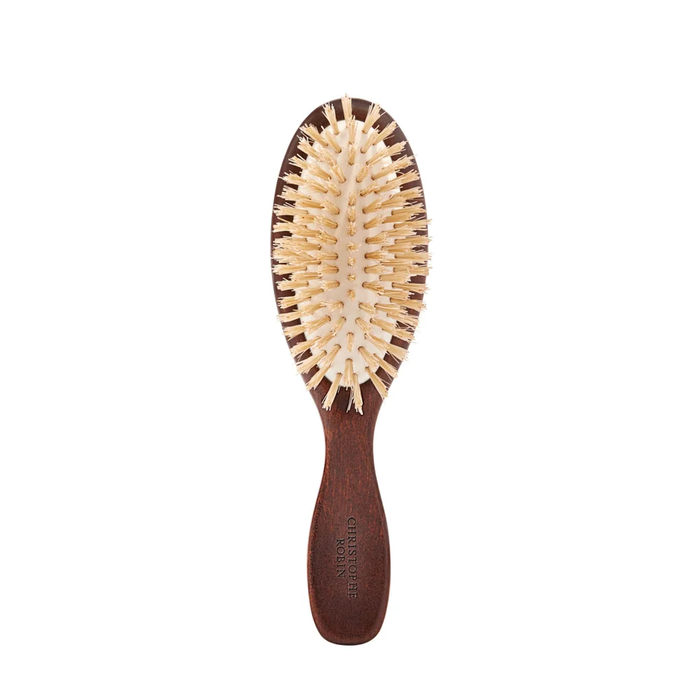 Christophe Robin New Travel Hairbrush with Natural Boar-Bristle and Wood Immagine 1