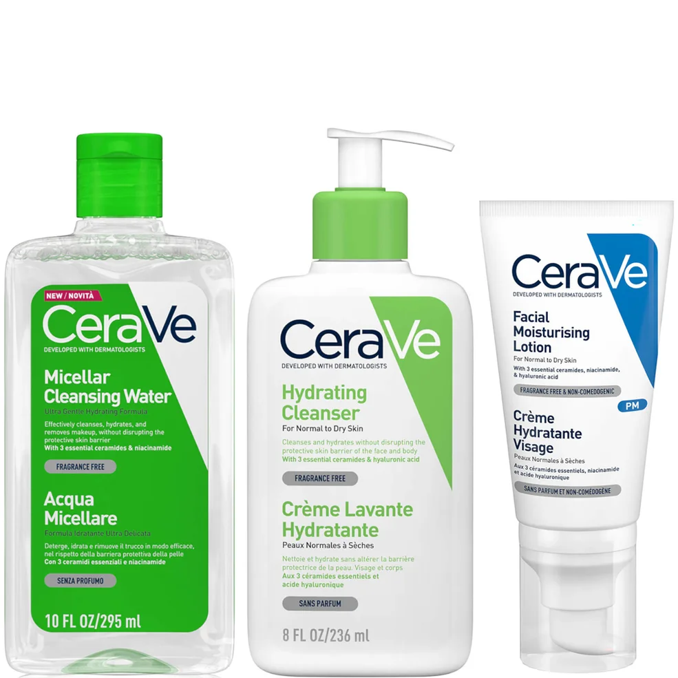CeraVe Hydrating 3 Step Double Detergi e Idrata Set Immagine 1