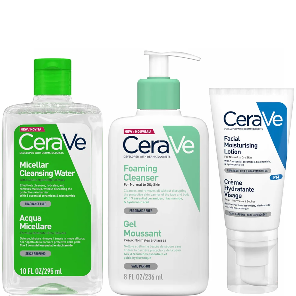 CeraVe Foaming 3 Step Double Detergi e Idrata Set Immagine 1