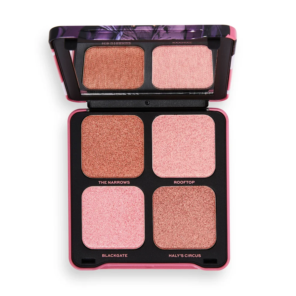 Makeup Revolution DC X Revolution Dangerous Love Highlighter Quad  Immagine 1