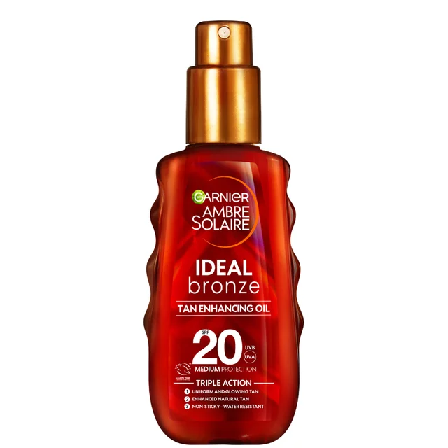 Garnier Ambre Solaire Ideal Bronze Olio Spray Protezione Solare con Acceleratore di Abbronzatura SPF 20 150 ml