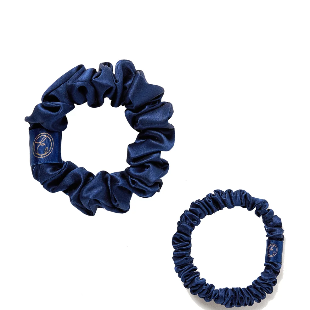 ESPA Silk Scrunchies - Navy Blue - 2 Pack Immagine 1