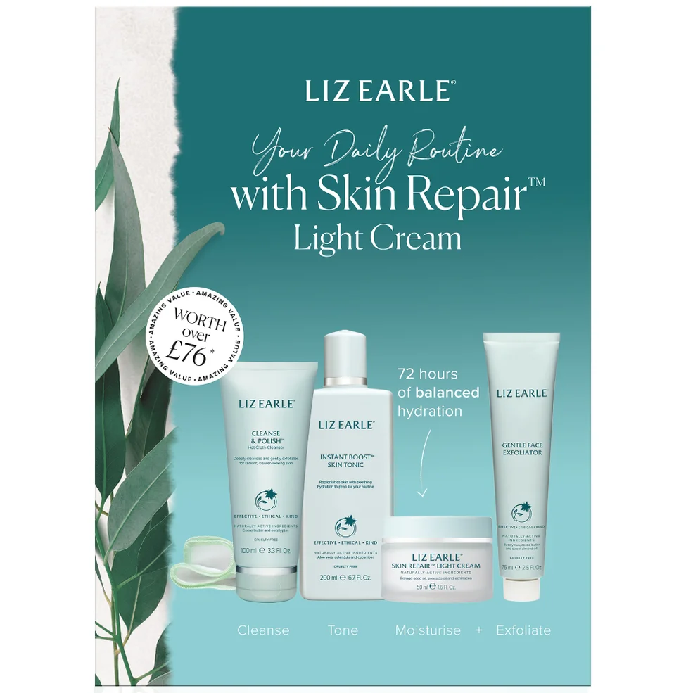 Liz Earle Your Daily Routine with Skin Repair Light Cream Kit Immagine 1
