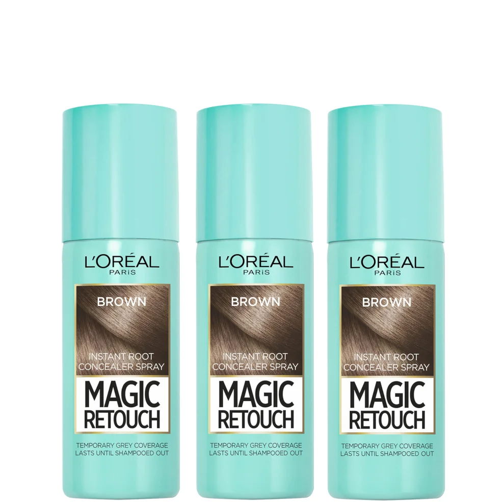 L’Oréal Paris Magic Retouch Medium Brown Root Concealer Spray Trio Bundle Immagine 1