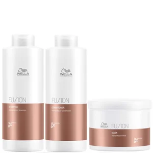 Wella Professionals Fusion Repair Shampoo, Conditioner and Mask Super Size Regime Bundle - undefined undefined