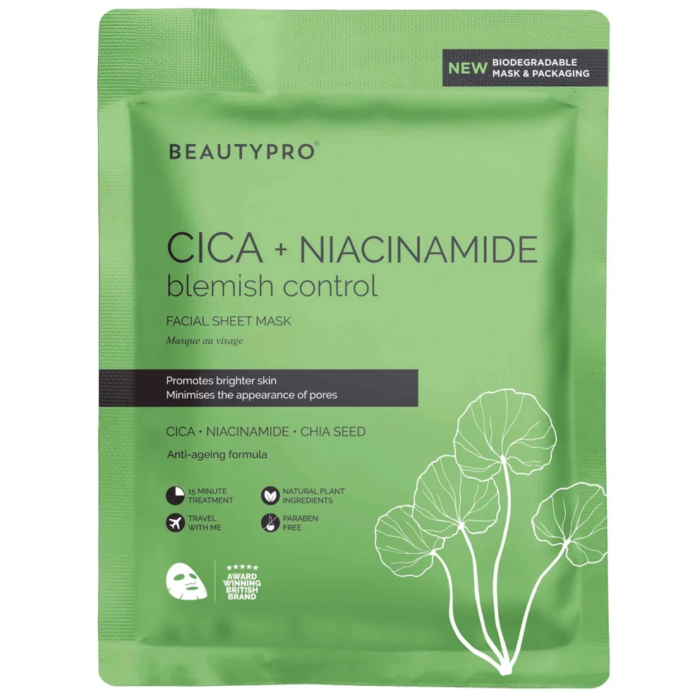 BEAUTYPRO Cica and Niacinamide Face Mask 22ml Immagine 1