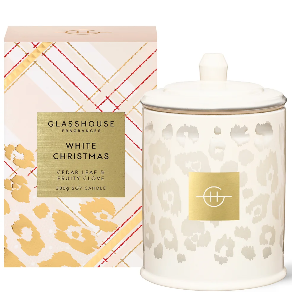 Glasshouse Fragrances Christmas - White Christmas Candle 380g Immagine 1