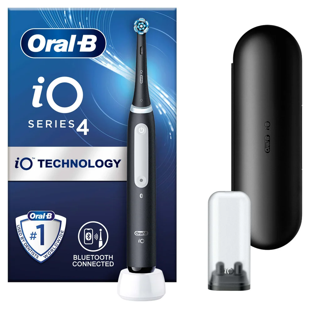 Oral-B iO4 Matte Black Electric Toothbrush with Travel Case Immagine 1