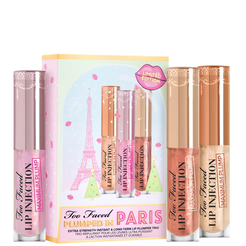 Too Faced Limited Edition Plumped in Paris Lip Injection Lip Plumper Trio Set Immagine 1