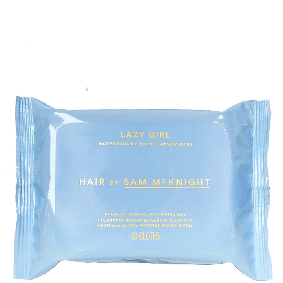 Hair By Sam McKnight Lazy Girl Biodegradable Hair Cleanse Cloths (20 Wipes) Immagine 1