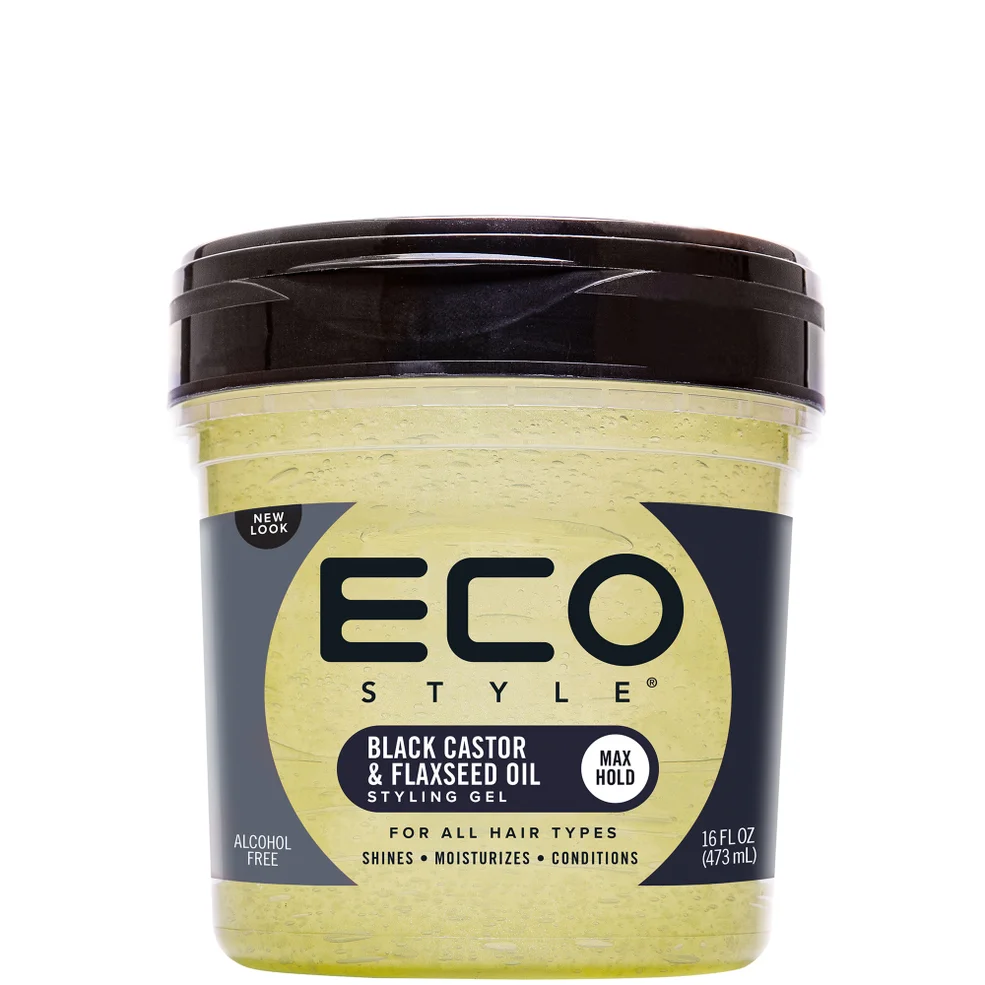 EcoStyle Gel per lo Styling all'Olio di Ricino Nero e Semi di Lino 473 ml Immagine 1