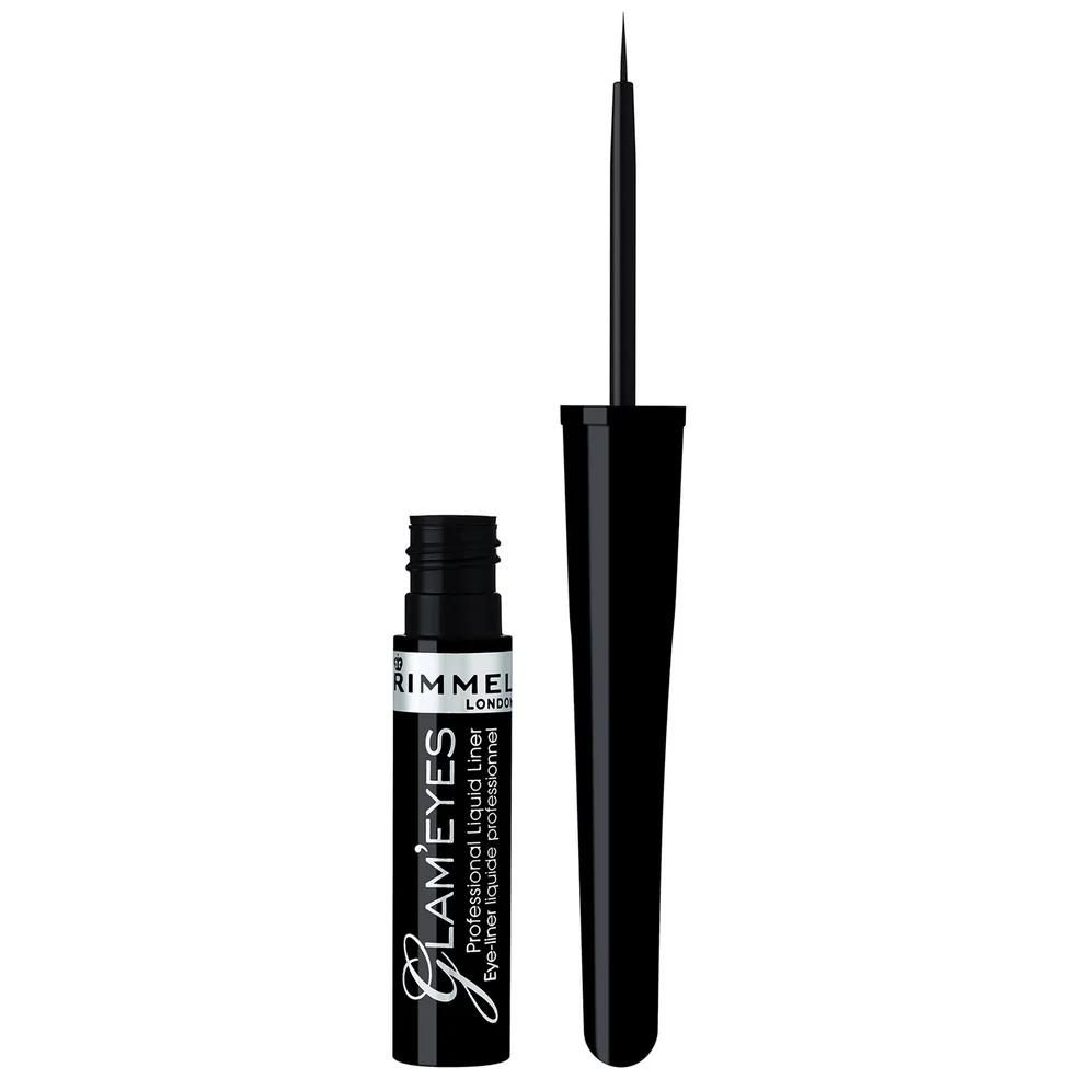 Rimmel London Glameyes Professional Liquid Eyeliner – 01 – Black Glamour, 4 ml Immagine 1