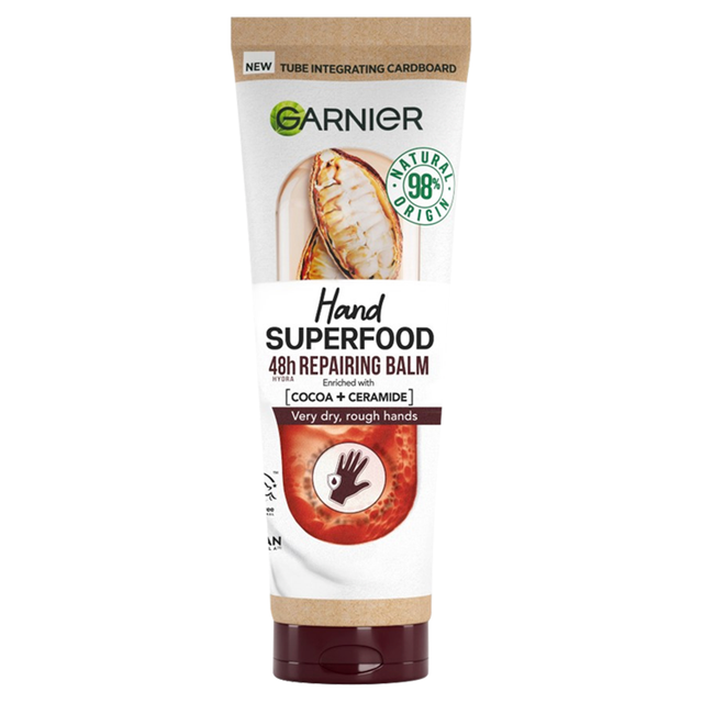 Garnier Vegan Hand Superfood, Crema Mani Riparatrice con Cacao e Ceramidi per Mani Molto Secche e Ruvide 75 ml