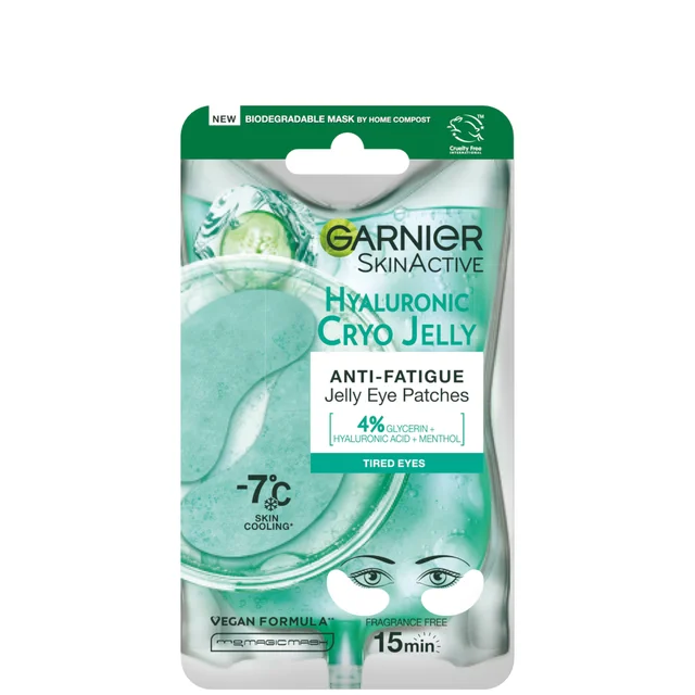 Garnier Cryo Jelly Cerotti Contorno Occhi Anti-fatica con Acido Ialuronico e Cetriolo