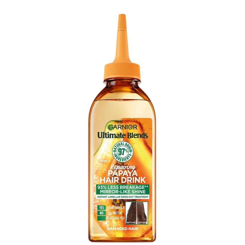 Garnier Ultimate Blends Hair Drink Papaya Balsamo Lamellare Riparatore per Capelli Secchi 200 ml Immagine 1