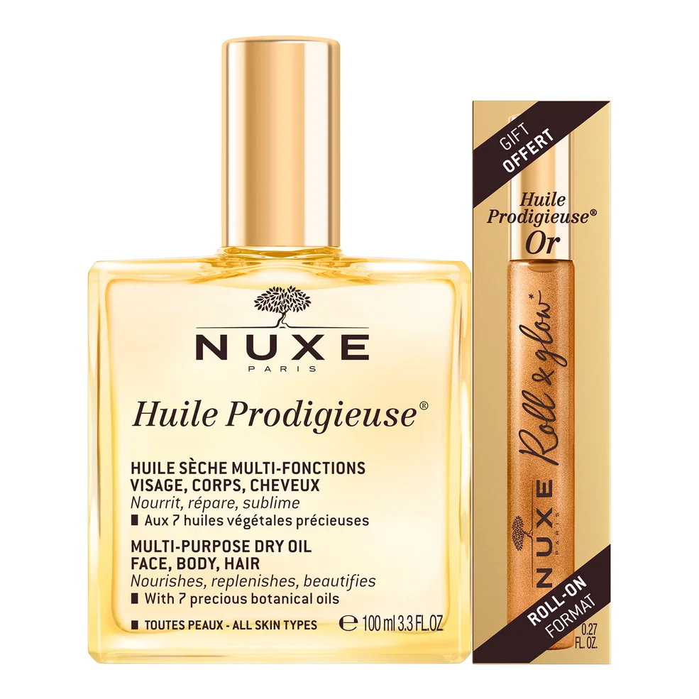 NUXE Huile Prodigieuse 100ml & Free Huile Prodigieuse Golden Shimmer 8ml Roll-On Immagine 1