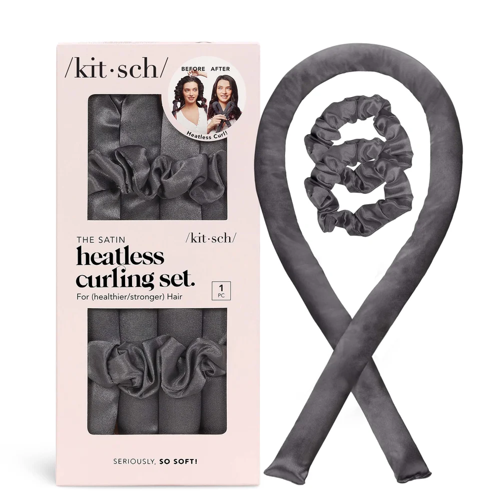 Kitsch Satin Heatless Curling Set - Charcoal Immagine 1