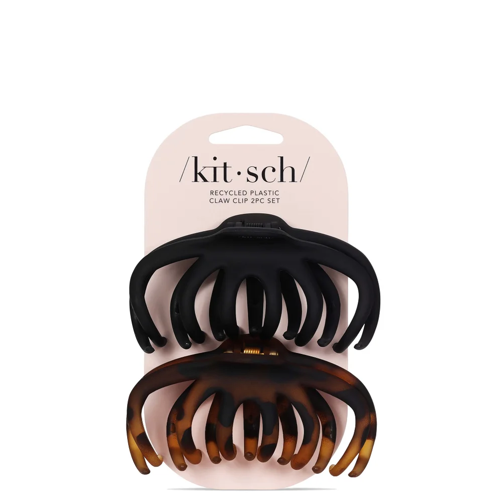 Kitsch Recycled Plastic Octopus Claw Clips - Black and Tort (Pack of 2) Immagine 1