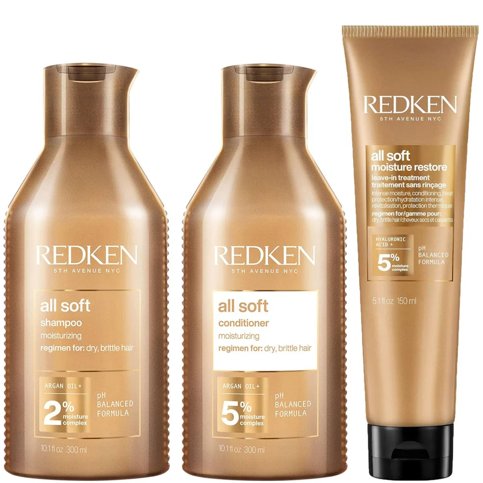 Redken All Soft Shampoo, Conditioner and Leave-in Routine for Dry Hair Immagine 1