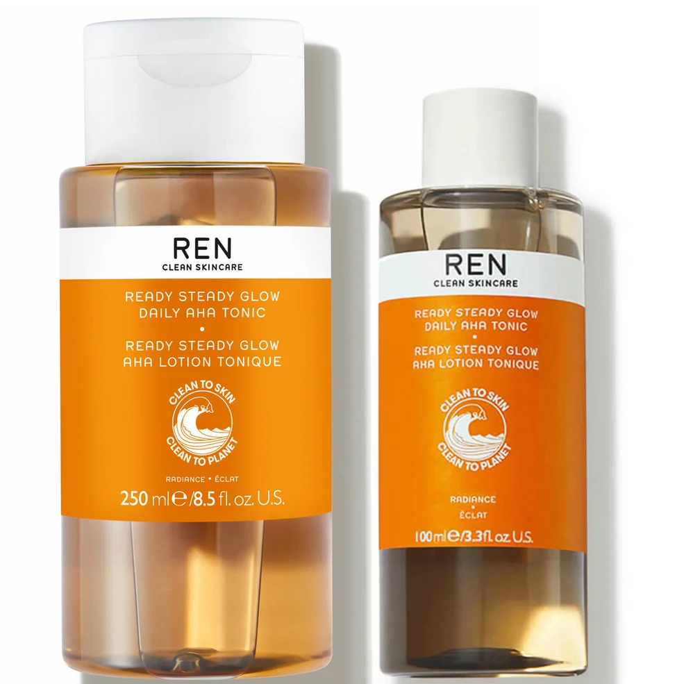 REN Clean Skincare Ready Steady Glow Daily AHA Tonic Home and Away Duo Immagine 1