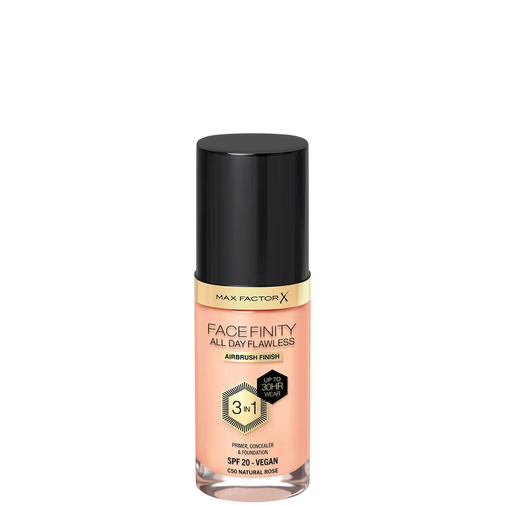 Max Factor Facefinity All Day Flawless 3 in 1 Vegan Foundation 30ml (Various Shades) Immagine 1