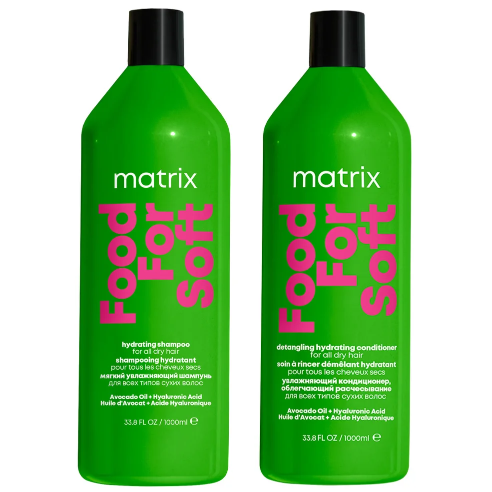Matrix Food for Soft Hydrating 1000ml Shampoo and Conditioner with Avocado Oil and Hyaluronic Acid for Dry Hair Duo Immagine 1
