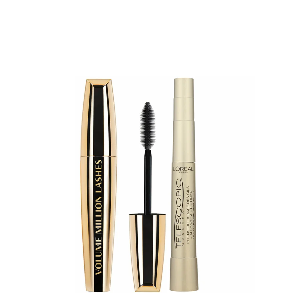 L'Oréal Paris Telescopic Mascara for More Length and Volume and Million Lashes Volume Mascara Bundle Immagine 1
