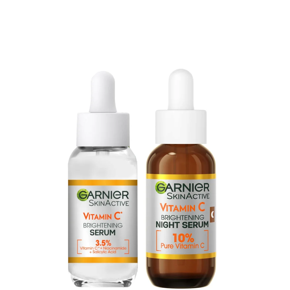 Garnier Vitamin C Day and Night Serum Set for Face, Anti-Dark Spots and Brightening 30ml Immagine 1