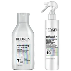 Redken Acidic Bonding Concentrate Shampoo and Lightweight Liquid Conditioner Bond Repair Bundle for Fine Hair - undefined undefined