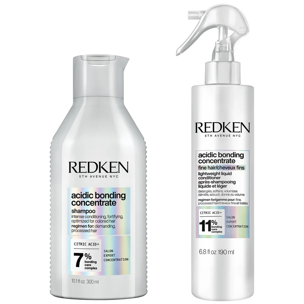 Redken Acidic Bonding Concentrate Shampoo and Lightweight Liquid Conditioner Bond Repair Bundle for Fine Hair Immagine 1