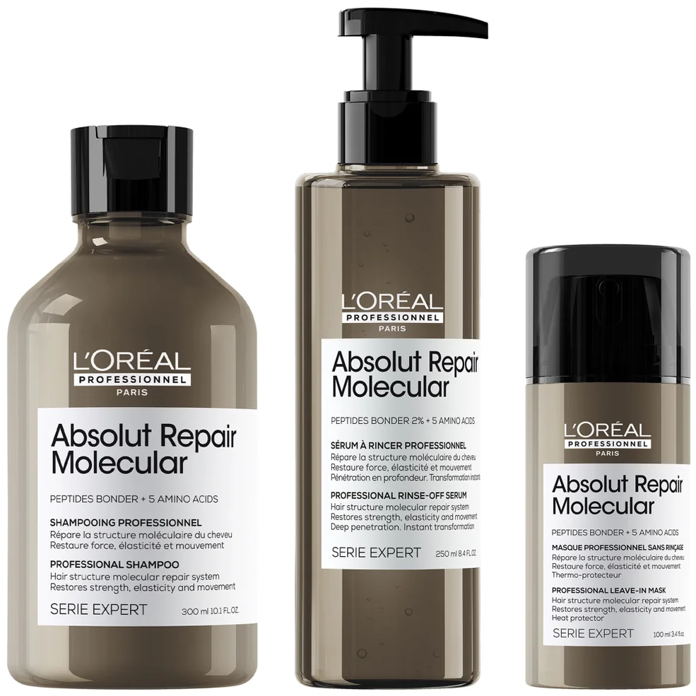 L'Oréal Professionnel Serie Expert Absolut Repair Molecular Shampoo, Rinse-off Serum and Mask Routine for Damaged Hair Immagine 1