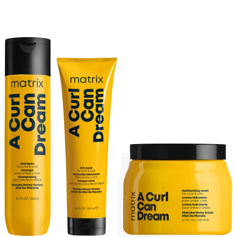 Matrix A Curl Can Dream Manuka Honey Infused Shampoo, Mask and Leave-in Cream Routine for Curls and Coils Immagine 1