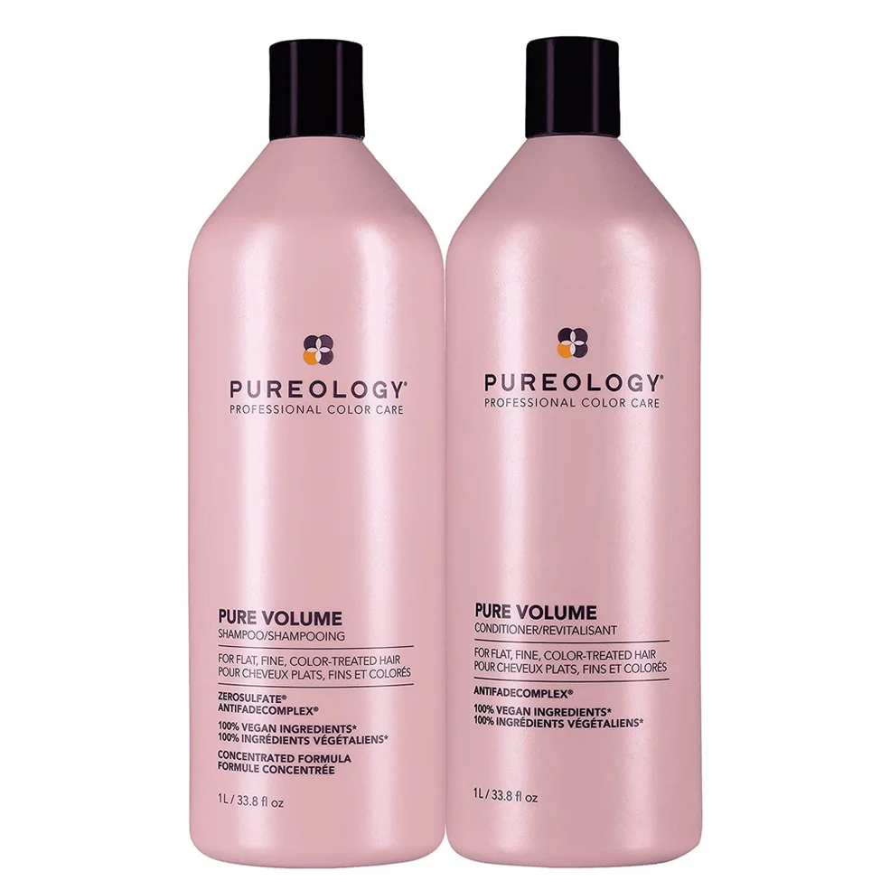 Pureology Pure Volume Shampoo and Conditioner Routine For Flat, Fine, Colour Treated Hair 1000ml Immagine 1