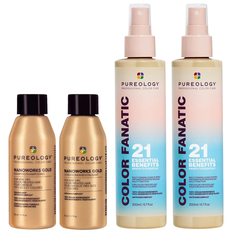 Pureology Color Fanatic Nanoworks Gold Mini Shampoo and Conditioner Routine Duo for Very Dry Hair Immagine 1