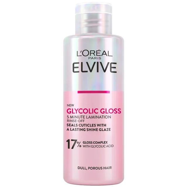 L'Oréal Paris Elvive Glycolic Gloss Trattamento Laminazione per Capelli Spenti 5 Minuti con Risciacquo 150 ml