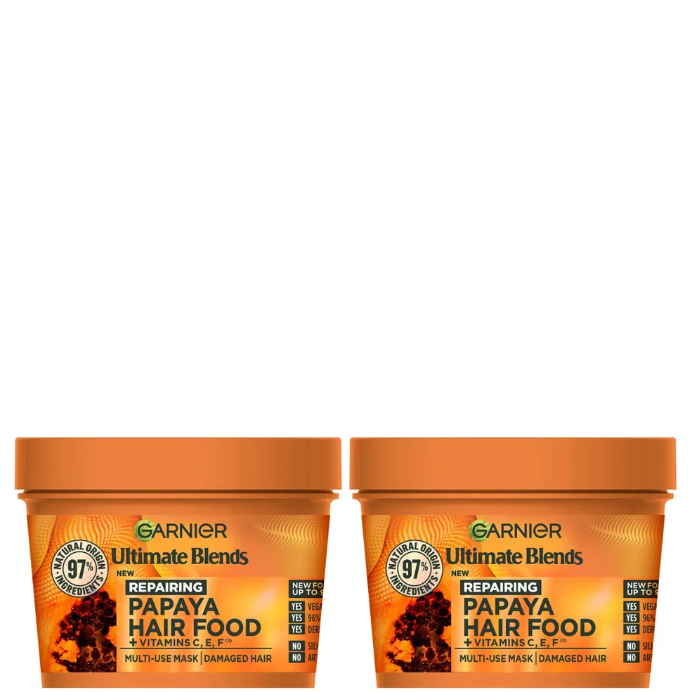 Garnier Ultimate Blends Papaya 3-in-1 Damaged Hair Mask Duo Immagine 1