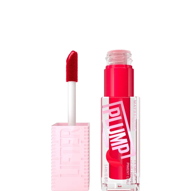 Maybelline Lifter Gloss Plumping Lip Gloss idratazione prolungata formula con acido ialuronico e peperoncino (varie tonalità)