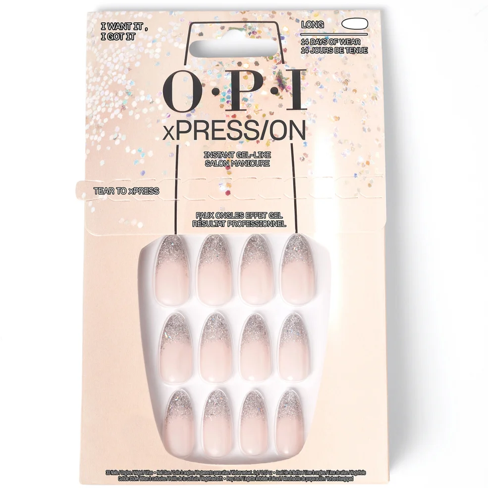 OPI xPRESS/ON Nude Glitter Press On Nails for a Gel-Like Salon Manicure - I Want It, I Got It Immagine 1